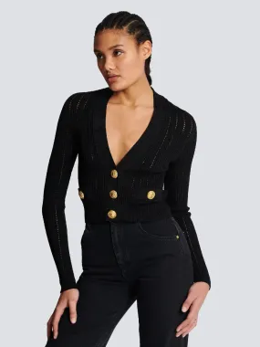 Balmain Cárdigan Punto Cropped