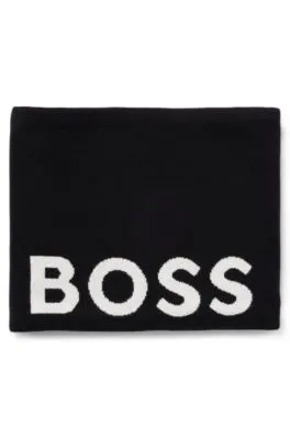 Braga para el cuello en algodón de punto para niños con logo en contraste