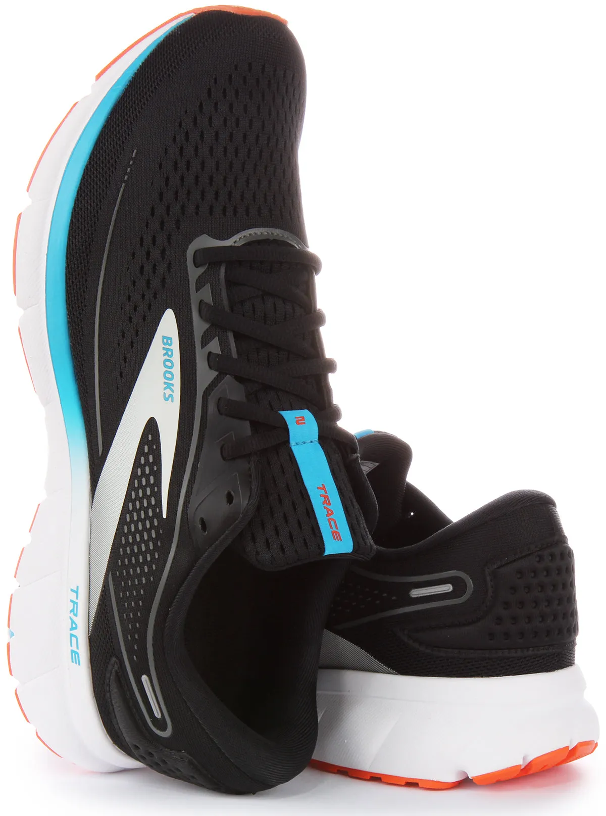 Brooks Trace 2 Zapatillas de correr de malla con cordones para hombre en negro azul