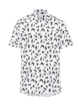 Camisa blanca manga corta con estampado de rayos