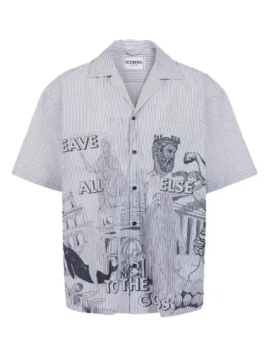 Camisa de rayas con estampado Roma