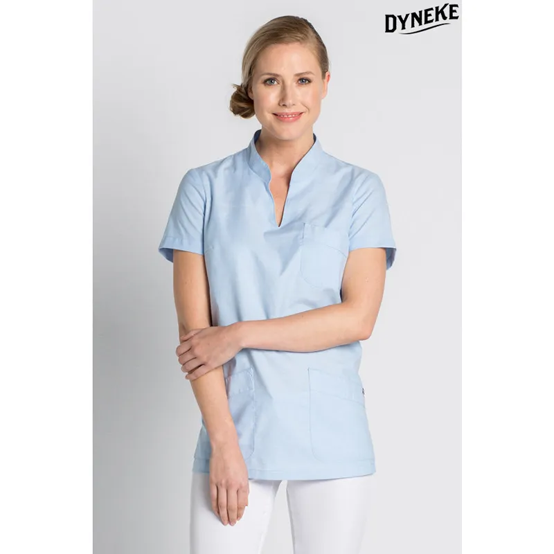 Camisola sanidad celeste con cuello mao - Dyneke