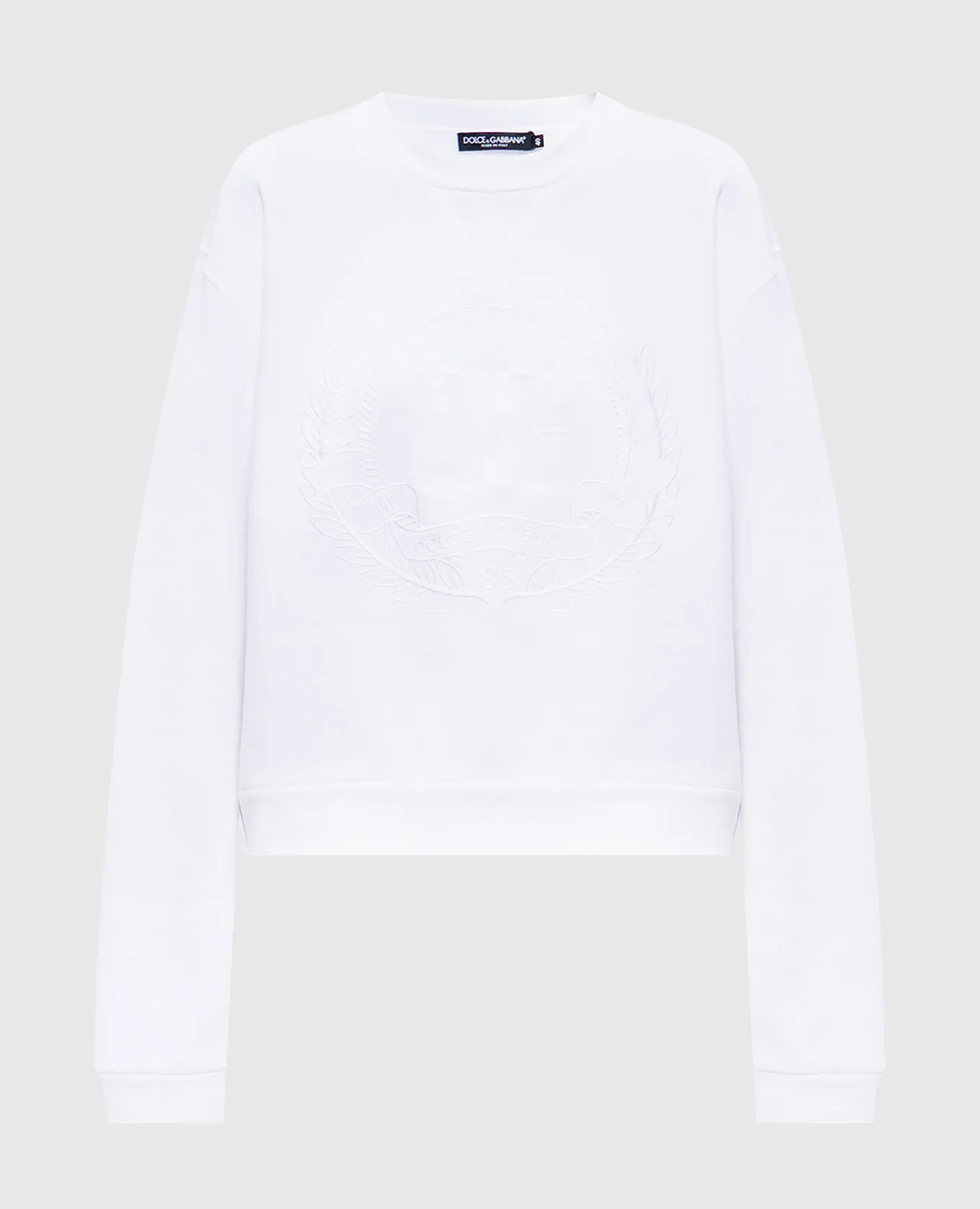 Dolce&Gabbana White sweatshirt with logo embroidery