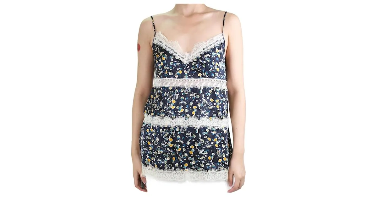 Dorothée Schumacher Camisola de encaje con estampado floral negro - talla S 