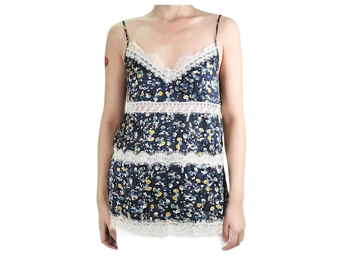 Dorothée Schumacher Camisola de encaje con estampado floral negro - talla S 