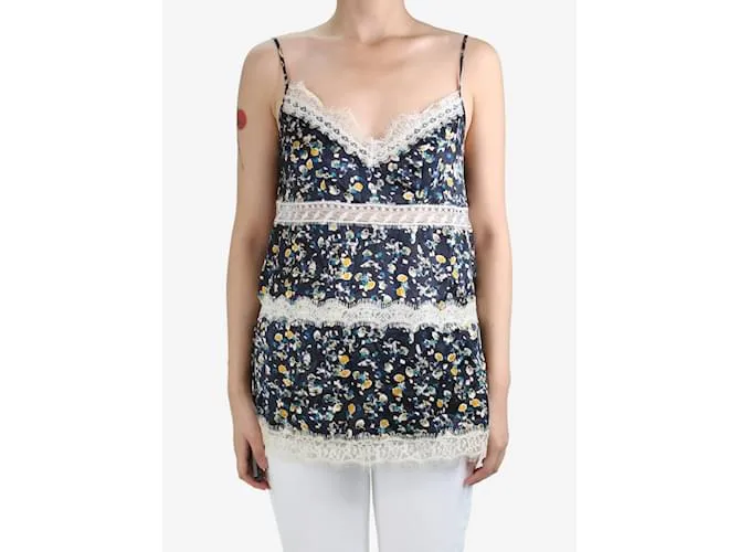 Dorothée Schumacher Camisola de encaje con estampado floral negro - talla S 