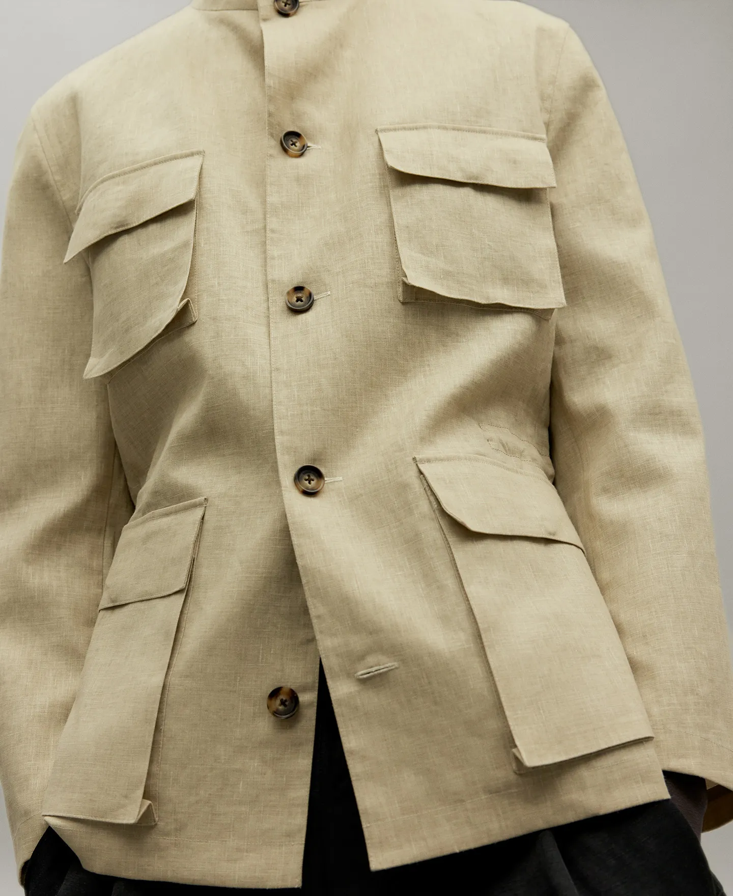 European linen jacket man
