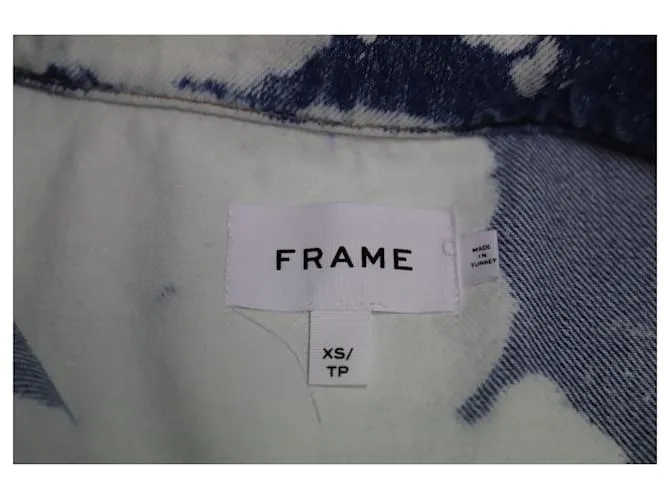 Frame Denim Chaqueta Frame Le Splash extragrande en denim azul Impresión de pitón 