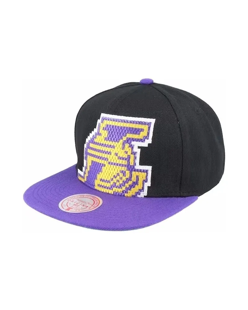 Gorra mitchell & ness negra los angeles lakers 8 bits xl snapback
