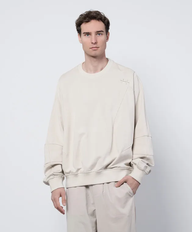 Heliot Emil Beige Plicate sweatshirt
