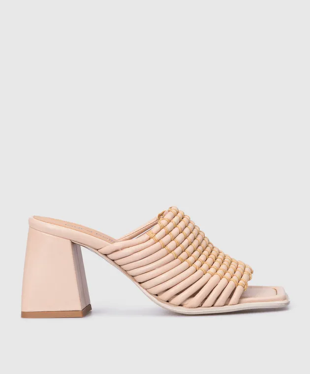 Laura Bellariva Beige braided mules