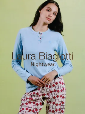Laura Biagiotti Pijama largo de algodón para mujer.