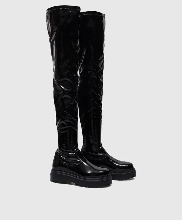 Le Silla Renger black patent boots