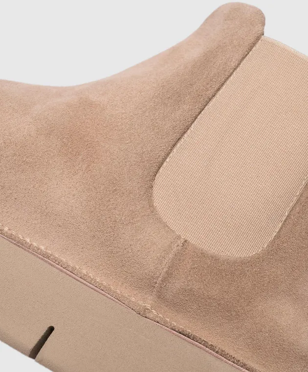 Marsell Intagliata beige suede Chelsea boots