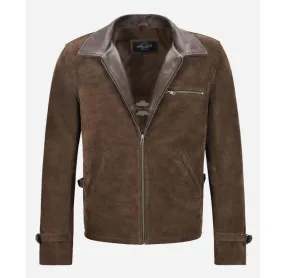 MAX VATAN Leather Jacket Brad Pitt ALLIED MOVIE BROWN SUEDE LEATHER JACKET