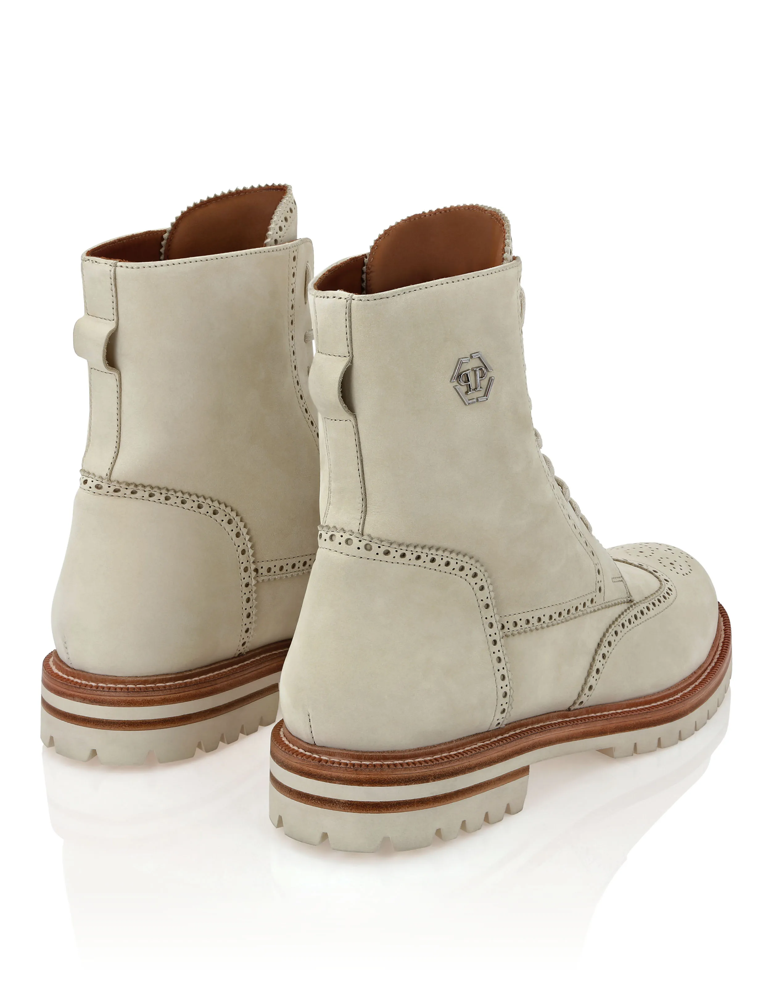 Nubuck Boots Mid Flat Hexagon