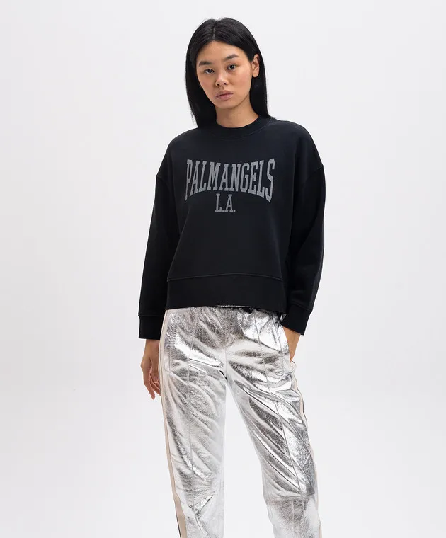 Palm Angels Black sweatshirt with logo print