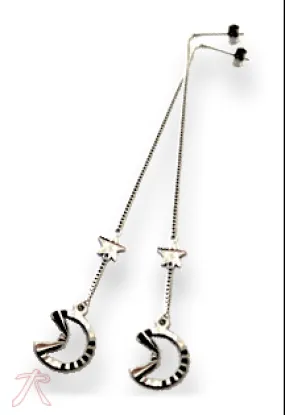 Pendientes largos oro blanco 18 ktes oportunidad outlet joyería 100_C1024