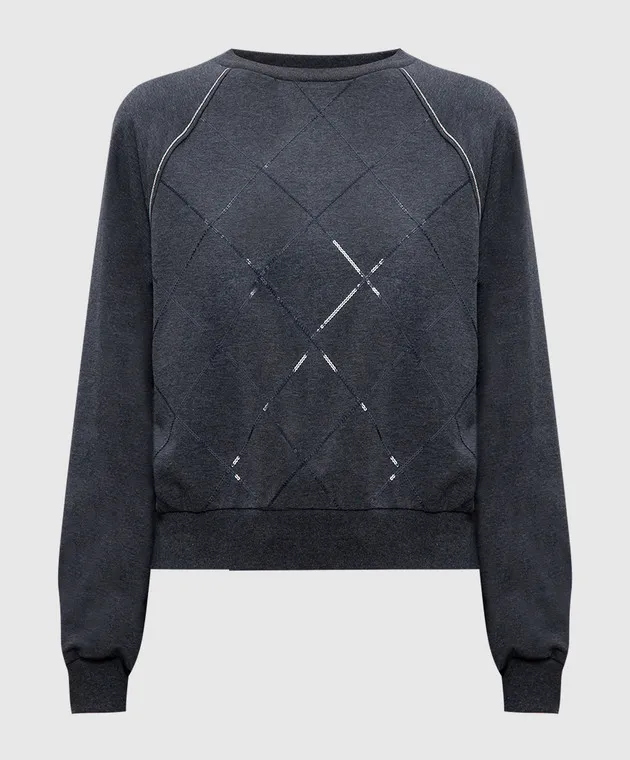 Peserico Gray sweatshirt with sequins