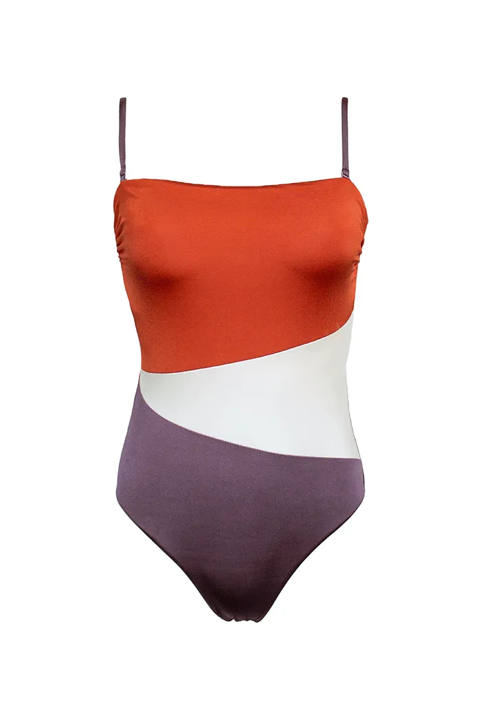 Traje de Baño Cortes Tricolor