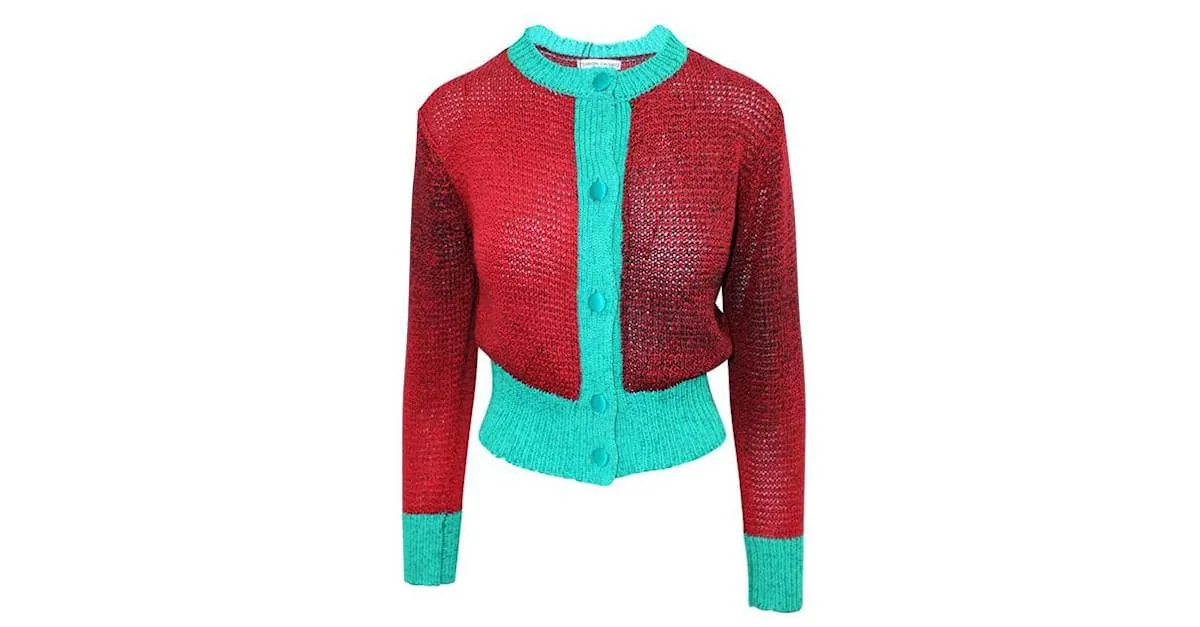 Tsumori Chisato cárdigan grueso rojo y verde Roja 