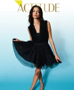 Vestido de tul bordado de lentejuelas