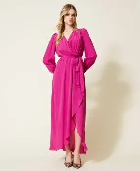 Vestido largo de seda mixta